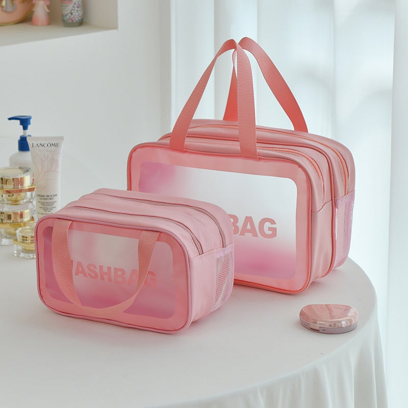 ✅ Cosmetic Bag Korean Style Inspvc Transparent Cosmetics Bag Portable Women'S Travel Large Capacity Waterproof Toiletry Cosmetics Bag - Image 2